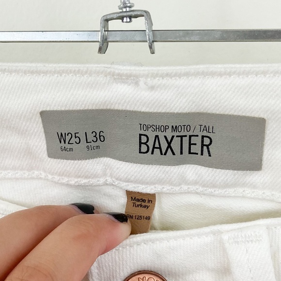 Topshop Moto High rise Baxter white denim jeans 25 - Picture 4 of 7